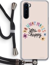Case Company® - OnePlus Nord hoesje met Koord - Happy days - Telefoonhoesje met Zwart Koord - Bescherming aan alle Kanten en Over de Schermrand