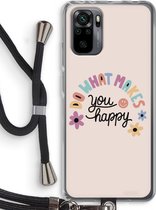 Case Company® - Xiaomi Redmi Note 10 Pro hoesje met Koord - Happy days - Telefoonhoesje met Zwart Koord - Bescherming aan alle Kanten en Over de Schermrand