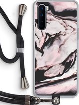 Case Company® - OnePlus Nord hoesje met Koord - Roze stroom - Telefoonhoesje met Zwart Koord - Bescherming aan alle Kanten en Over de Schermrand