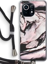 Case Company® - Xiaomi Mi 11 hoesje met Koord - Roze stroom - Telefoonhoesje met Zwart Koord - Bescherming aan alle Kanten en Over de Schermrand