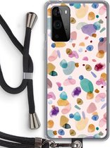 Case Company® - OnePlus 9 Pro hoesje met Koord - Terrazzo Memphis - Telefoonhoesje met Zwart Koord - Bescherming aan alle Kanten en Over de Schermrand