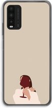 Case Company® - Xiaomi Redmi 9T hoesje - I drink wine - Soft Cover Telefoonhoesje - Bescherming aan alle Kanten en Schermrand
