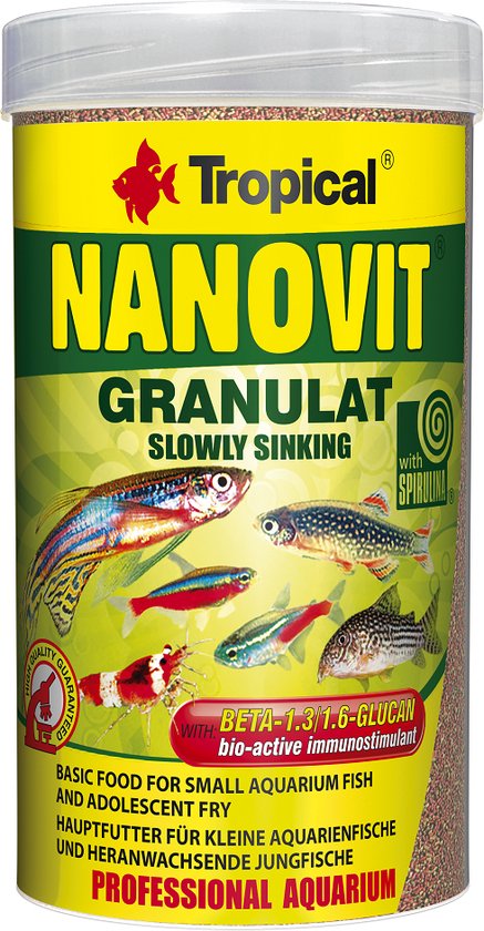 Tropical Nanovit Granulaat - 250ml - Aquarium visvoer - Fijn Granulaat
