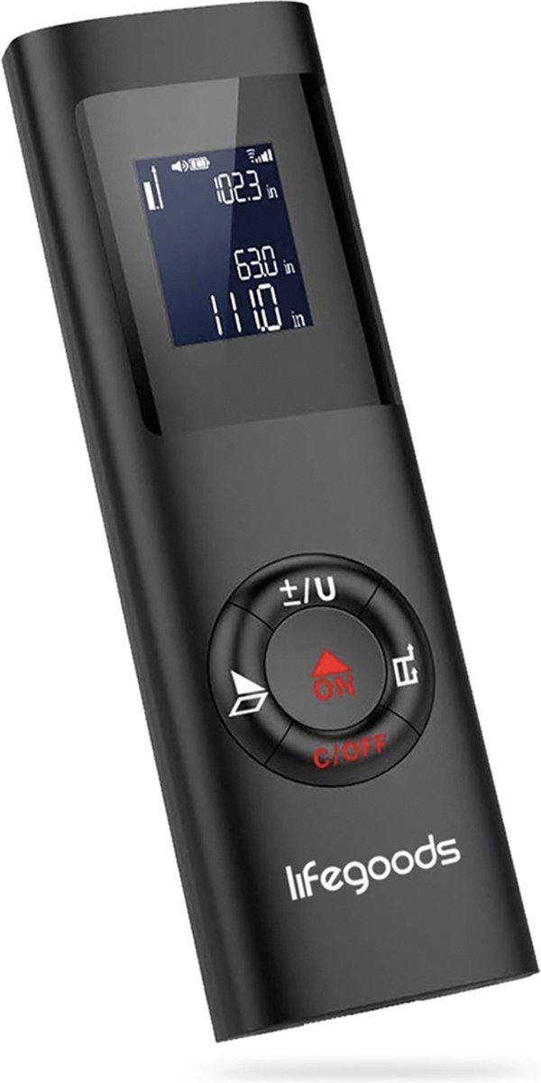 LifeGoods Laser Afstandsmeter - 40M - USB Oplaadbaar incl. Kabel - Zwart - LifeGoods