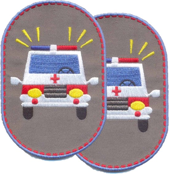 Knielappen (2) Ambulance borduursel | 10cm x 6,7cm | SOS gat-in-de-broek |  blijft VAST... | bol.com