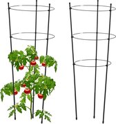 Relaxdays plantensteun tomaten - set van 2 - ronde klimplantensteun - klimplantenrek tuin