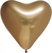 vormballon hart spiegelend 30 cm latex goud 6 stuks