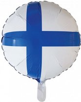 folieballon Finland 45,5 cm blauw/wit