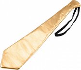 stropdas Metallic 30 cm polyester goud one-size