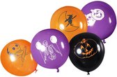 ballonnen Halloween 30 cm oranje/paars 8 stuks