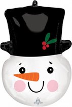 folieballon Smiley Snowman 58 x 43 cm wit