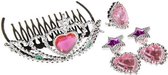 juwelenset meisjes zilver/roze 4-delig