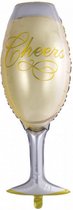 folieballon champagne glas 109 x 46 cm goud/wit