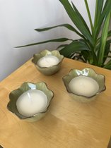Lotus Flower Candles - 9 Home Decor Green Ceramic Candle Cups - SilverNile Goods