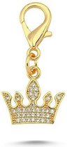 Halsband Hanger-Huisdier Sierraden - Huisdier Jewellery - Charm Badel Hanger - Kroon Wit