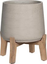 Pottery Pots - Bloempot - Patt Feet Low Grey Washed - Grijs/Beige - D 28 cm H 29 cm - Plantopening 18 cm