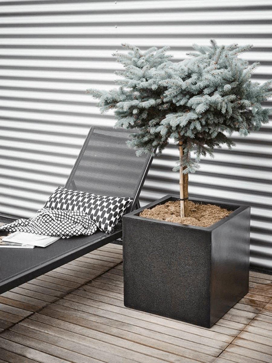 Capi Europe Pot de fleurs carré Terrazzo - 80x80 - Noir