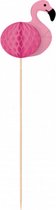 cocktailprikkers flamingo 19 cm hout roze 10 stuks