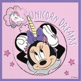 feestservetten Minnie 33x33cm FSC papier lila 20 stuks