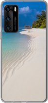 Geschikt voor Huawei P40 hoesje - Zee - Strand - Zomer - Siliconen Telefoonhoesje