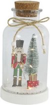 kerstdecoratie Notenkraker led 11 cm glas zwart