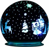 kerstbol verlicht led 10 cm glas zwart