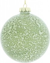 kerstbal Treves 8 cm glas lichtgroen