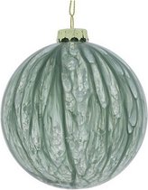 kerstbal ro Xavi 12 cm glas blauw