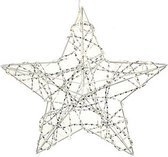 decoratie kerstster 30 leds 40 cm staal zilver