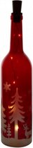 decoratiefles Rendier led 7 x 29 cm glas rood