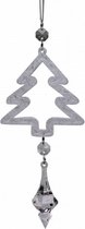 kersthanger kerstboom 8 cm acryl zilver