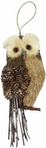 kersthanger uil 28 x 11,5 x 4 cm bruin