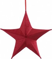 kersthanger ster Maria 40 cm fluweel fuchsia
