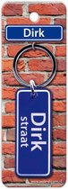 sleutelhanger straatnaam Dirk 9 cm staal blauw