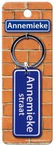 sleutelhanger straatnaam Annemieke 9 cm staal blauw