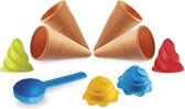 Mondo Zand IJshoorntjes met Schep - Zandspeelgoed - IJsjes Maken