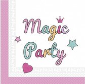 servetten Magic Party 33 x 33 cm papier roze/wit 20 stuks