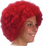 pruik afro 32 cm synthetisch rood one-size