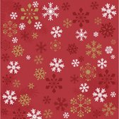 servetten Traditional Snow 3-laags 33 cm rood 20 stuks