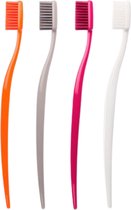 Biobrush tandenborstel set van 4 - verschillende kleuren