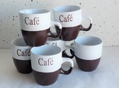 Siaki, Excellent Houseware, Café kopje, bruin, 150 ml, 6 stuks