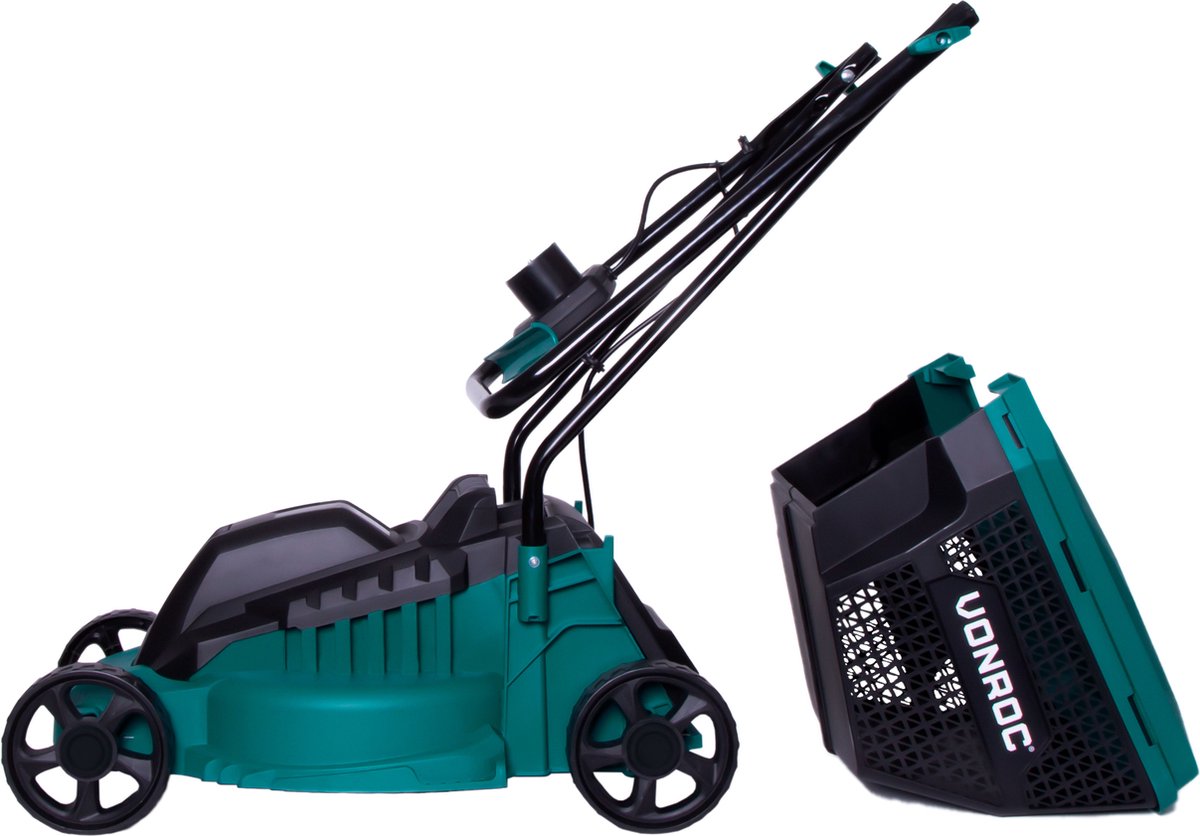 VONROC Grasmaaier 1300W en Grastrimmer 300W – Complete set – 32 cm maaibreedte - Drie instelbare maaihoogtes: 30/50/70 mm - Incl. 30L Opvangbak – foto 2