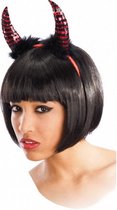 haarband Devil pailletten/pluche zwart one-size