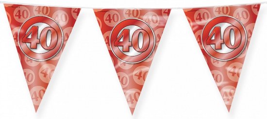 vlaggenlijn 40 jaar getrouwd 10 meter rood | bol.com