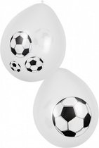 ballonnen voetbal 6 stuks zwart/wit