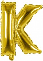 folieballon letter K 36 cm goud