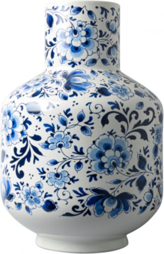 Delfts blauw vaas - 35 cm hoog - grote vaas - bolvaas | bol.com