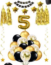 5 jaar verjaardag feest pakket Versiering Ballonnen voor feest 5 jaar. Ballonnen slingers sterren opblaasbaar cijfer 5. Lustrum jubileum