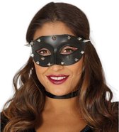 oogmasker met studs dames polyester/staal zwart