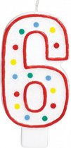 verjaardagskaars 6 jaar rood 19 cm